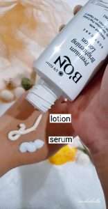 Perbedaan B'QN Premium Brightening Lotion dan serum